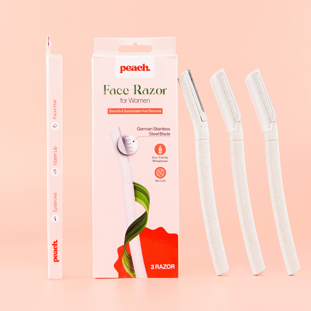 Peach Face Razor 3 pcs Pack -Wheat Husk & German Blade